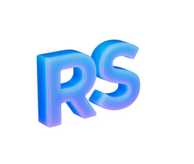 Vibrant 3D rendered RS letters with a modern gradient glow effect. 3d illustration