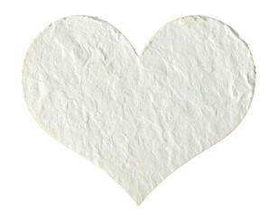 Simple white heart shape, textured surface, set against black backdrop