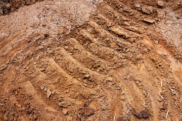 Construction site activity urban area groundwork texture earthy environment close-up view soil analysis for seo impact