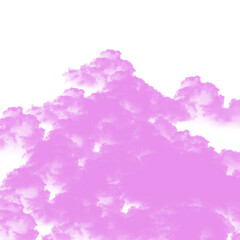 Naklejka premium A dreamy pink cloud formation isolated on transparent background, a whimsical and enchanting scene with soft edges and a calming presence