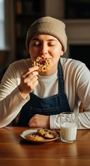 Enjoying a Cookie - A Moment of Pure Delight and Simple Pleasure.