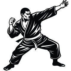 Fototapeta premium silhouette of a karate man