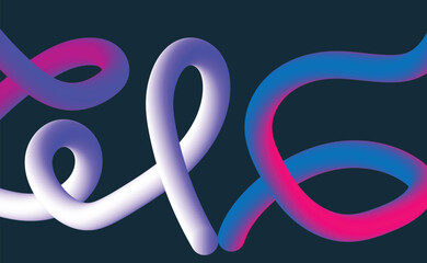 Obraz premium Abstract colorful swirling tubes with gradient effect