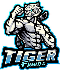 Tiger fighter esport mascot