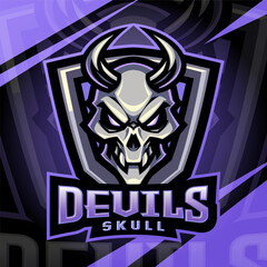 Devils skull esport mascot logo design