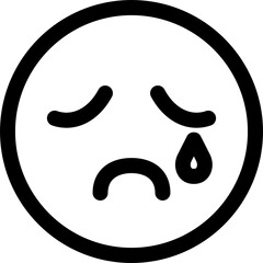 シンプルでかわいい顔のアイコン　絵文字　イラスト　涙　悲しい　飾り　イラスト　デザイン　素材
