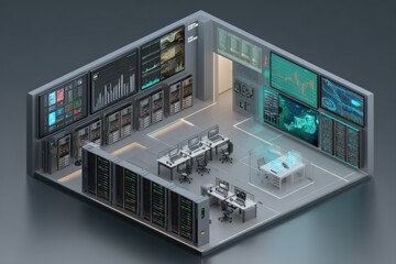 Holographic Analytics in Isometric Server Room