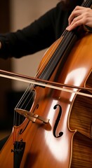 Close-up of a Cellist Playing with Focus and Precision.