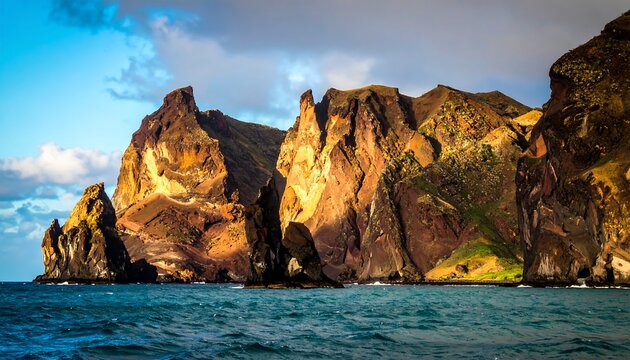 Dramatic volcanic coastline