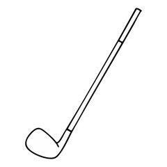 Golf Club Outline Vector Illustration Isolated on White