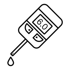 glucometer line icon with editable stroke