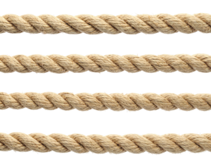 Four parallel ropes, each with a twisted texture, against a black background