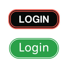 Fototapeta premium Two distinct login buttons one red and black the other green and white