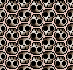 The seamless pixel background with skulls.
