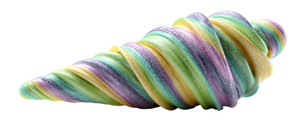 Fototapeta premium Colorful Swirled Confectionery in Vibrant Pastels Isolated on Transparent Background