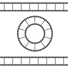 Film Reel and Strip Frame Cinema Vector illustration