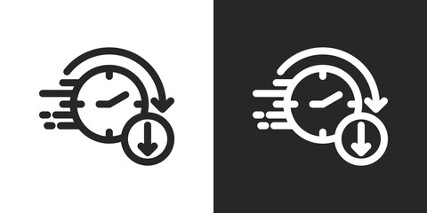 Downtime Icon Set in Black and White Outline Style