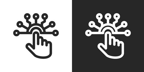 Digitalization Icon Set in Black and White Outline Style
