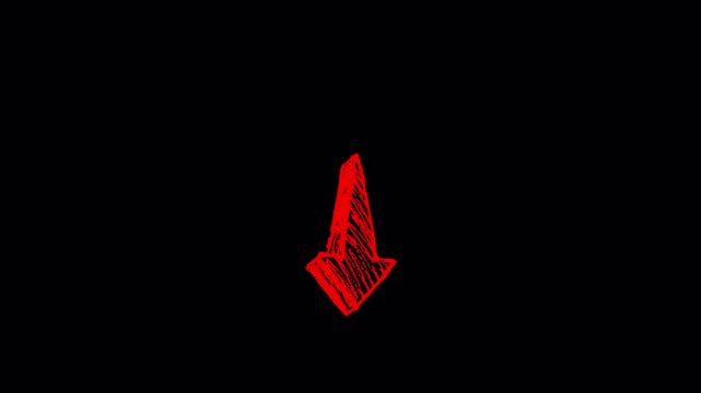 Red  arrow bouncing down animation