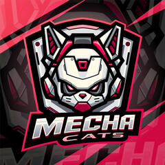 Mecha cats esport mascot logo design