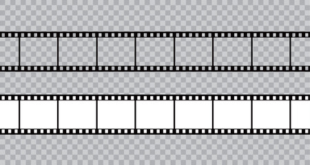 Transparent Film Strip Frame Photo and Movie Border Vector Template