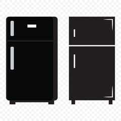 Fridge icon vector set. Refrigerator icon, vector logo. Silhouette of refrigerator, Fridge symbol and sign. Electronic equipment Vector illustration of fridge. EPS 10.
