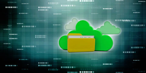 3d rendering Cloud computing concept, Cloud internet technology concept background, Cloud computing and network security technology concept