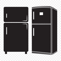 Fridge icon vector set. Refrigerator icon, vector logo. Silhouette of refrigerator, Fridge symbol and sign. Electronic equipment Vector illustration of fridge. EPS 10.