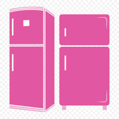 Cute Kawaii Refrigerator Set – Colorful Cartoon Fridge Characters with Happy Faces On Transparent Background. EPS 10.