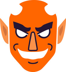 Sun Sunglasses devil Cartoon Face Vector Illustration