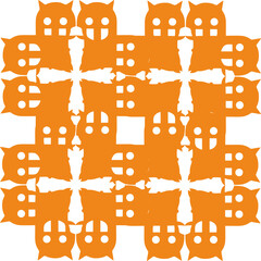 Christmas Tree and Snowflake Seamless Pattern Design with Icons and Symbols