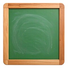 Empty green chalkboard with wooden frame