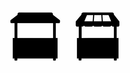 Street food stall silhouettes, perfect for marketing, branding, and design projects, easily customizable
