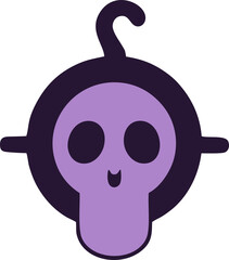 Pink elephant cartoon vector illustration with happy face and fun design elements