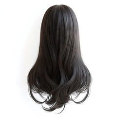 Naklejka premium Photo of long wig Isolated on white background