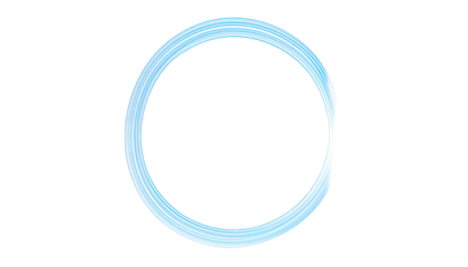 A glowing cyan ring on a solid black background, appearing to float