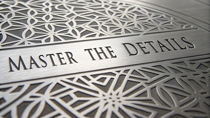 Close Up of Engraved Metal Surface Showing Detail and Pattern