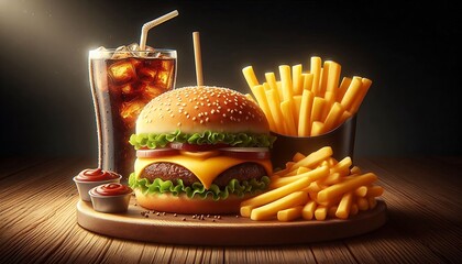 Juicy Cheeseburger Close-Up | Delicious Fast Food Photo