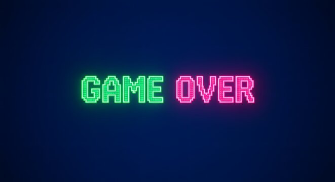 Retro game over screen