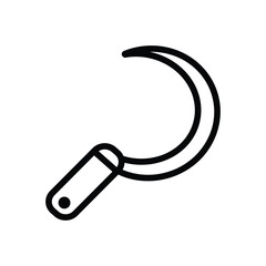 Black outline sickle with a handle