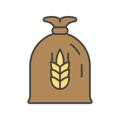 Brown sack with a wheat graphic