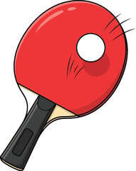 Dynamic ping pong paddle hitting ball in action, a fun sports moment