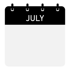 Infographic calendar icon design with orange header | Futuristic calendar design with space for text | Month of July calendar demo 
