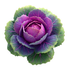 Obraz premium Ornamental Cabbage Purple Flower Isolated.