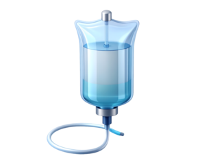 IV Drip Bag Illustration: Intravenous Fluid for Hospital Healthcare, Medical Treatment & Patient Recovery Symbol