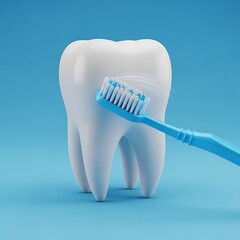Tooth and Toothbrush - Dental Hygiene and Oral Care Concept.