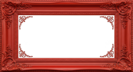 Ornate Red Baroque Frame With Black Copy Space