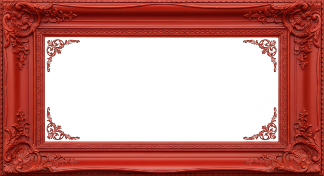 Ornate Red Baroque Frame With Black Copy Space