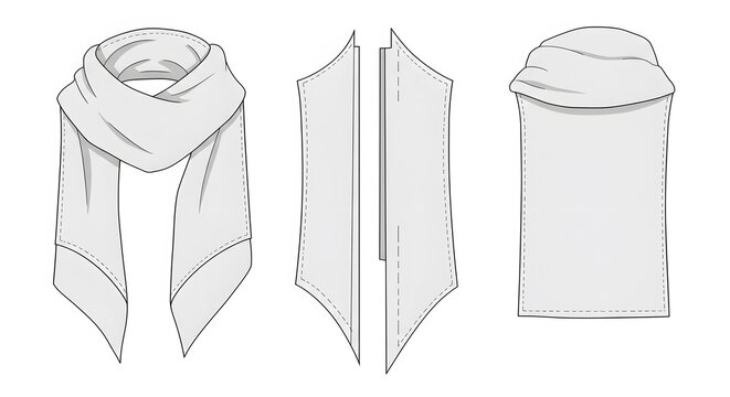 Scarf design technical drawing