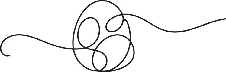 Continuous One Line Drawing of Egg  Minimalist Decorative Line Art Illustration
